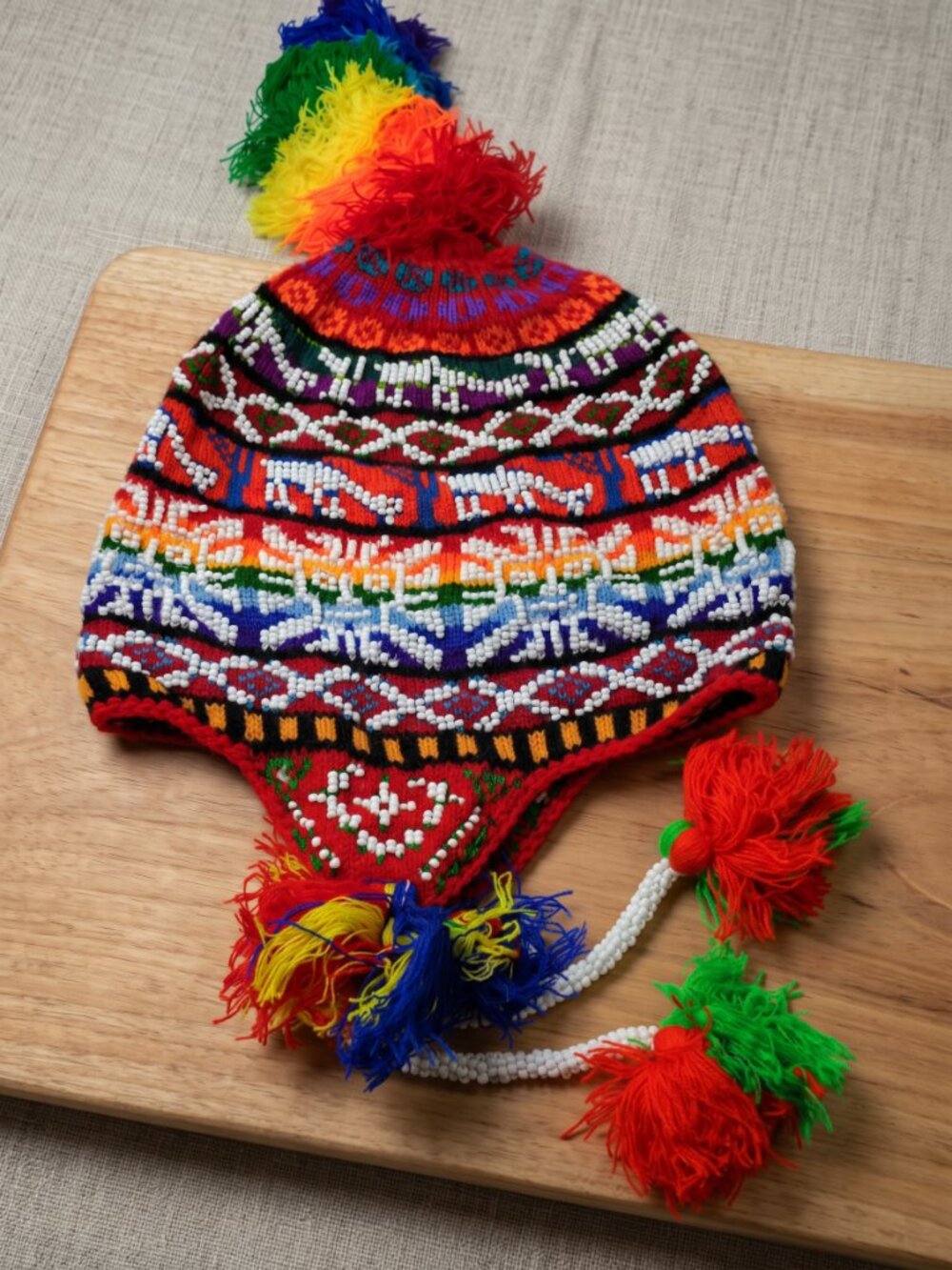 Traditional Andean Chullo Beanie – Warm Winter Hat from Cusco